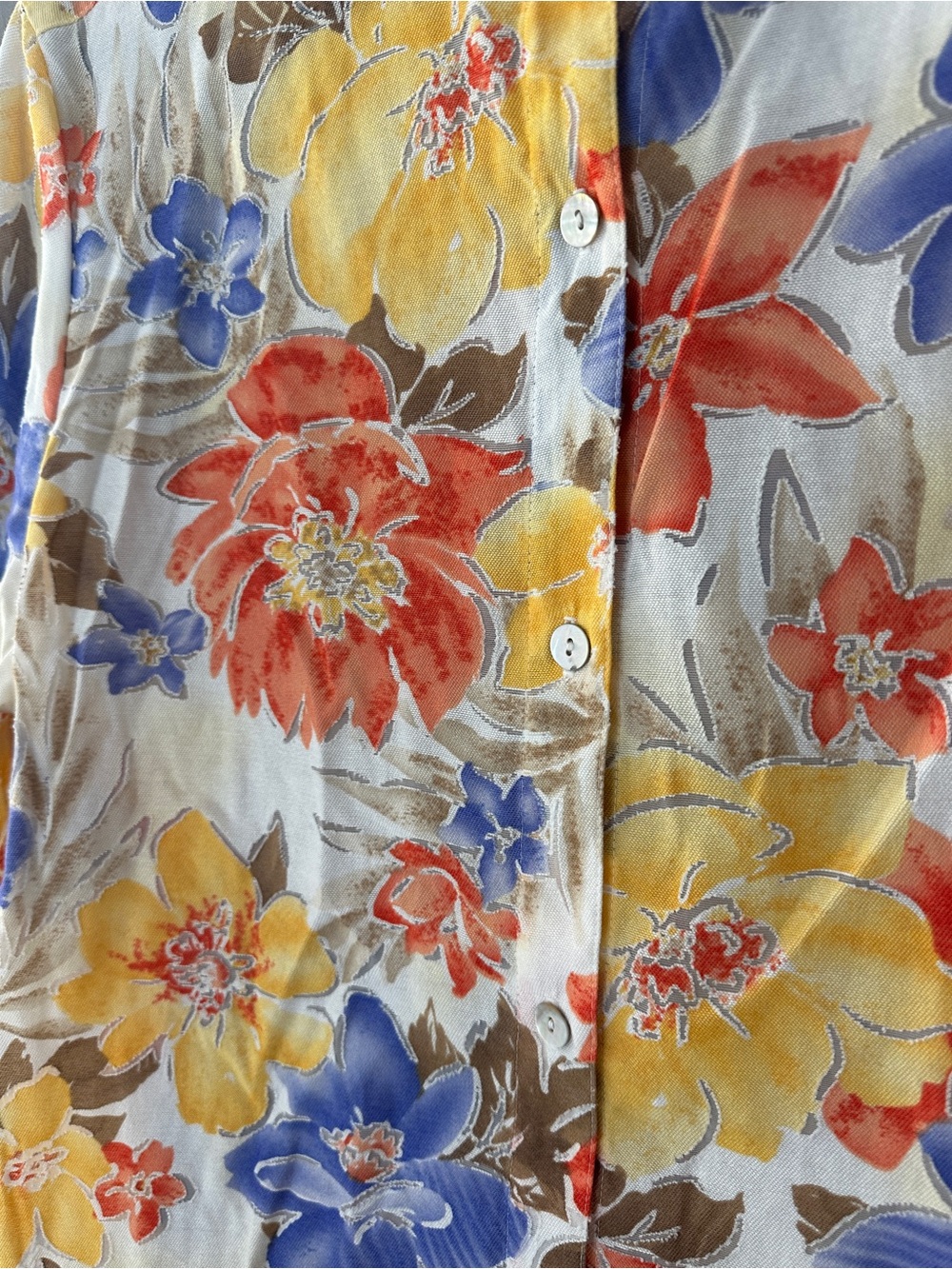Alfred Dunner Multicolor Floral Button-Front Shirt Size 18 - Picture 8 of 12